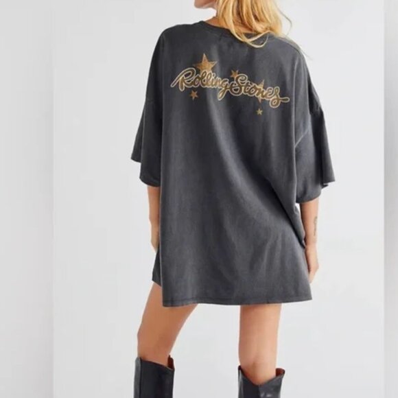 Daydreamer Rolling Stones Star Print One Size Tee Grey One Size - Picture 3 of 12